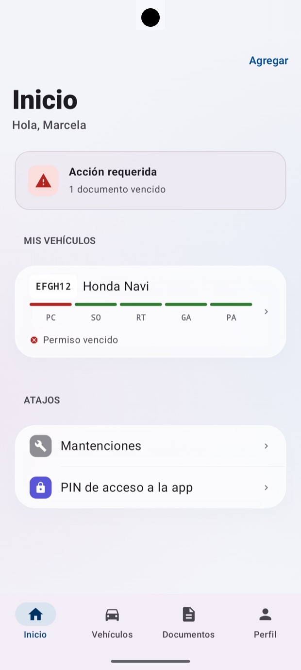 Inicio con acción requerida, Android