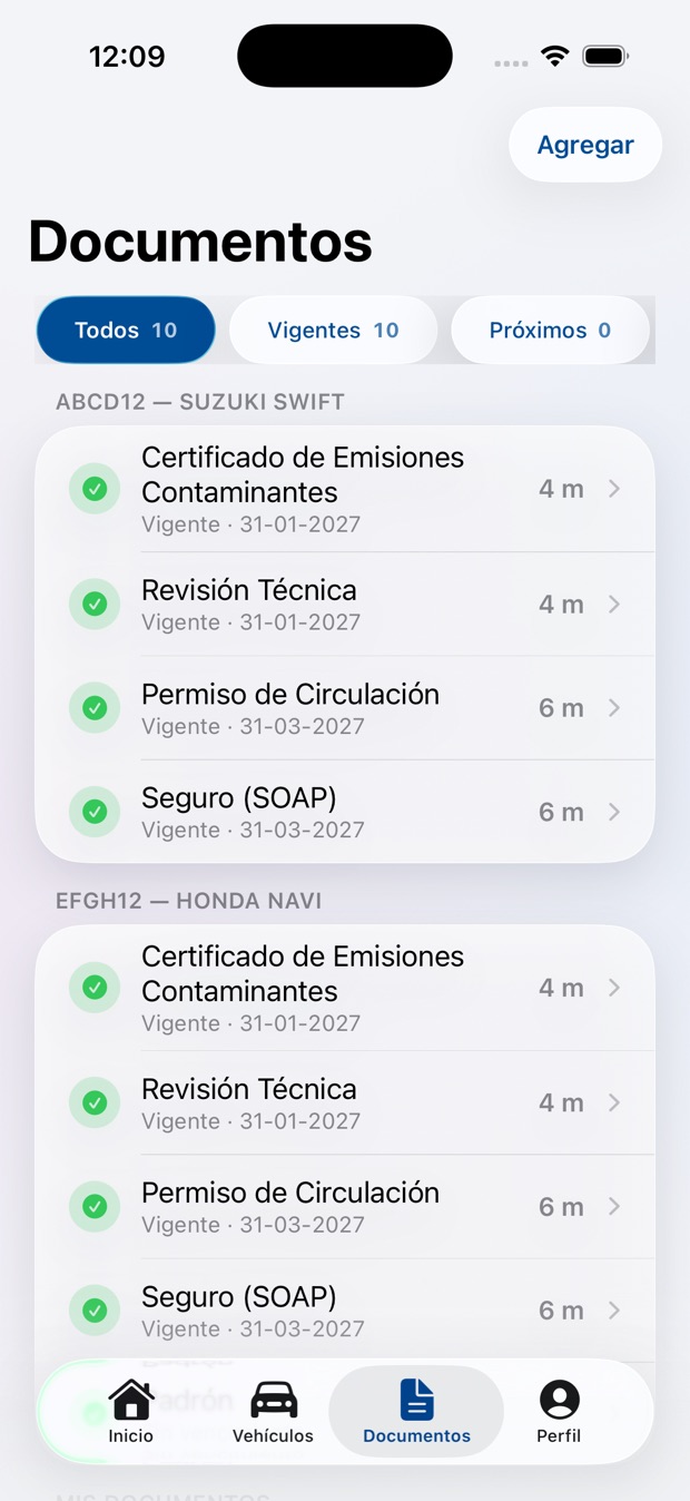Documentos en modo claro, iPhone