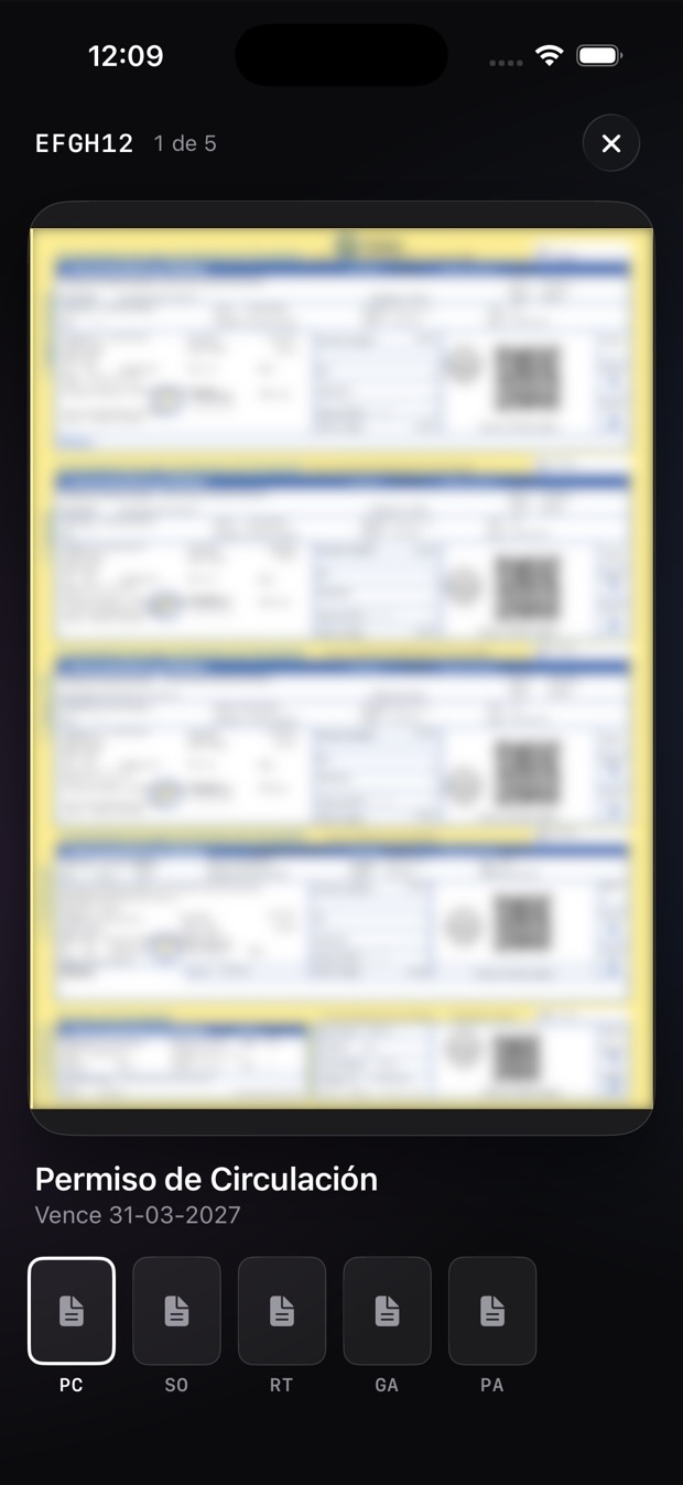 Documento escaneado en la app